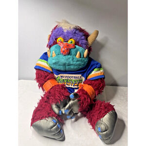 Vintage 1980s My Football Monster Plush Toy w/ Jersey & Cuffs Rare